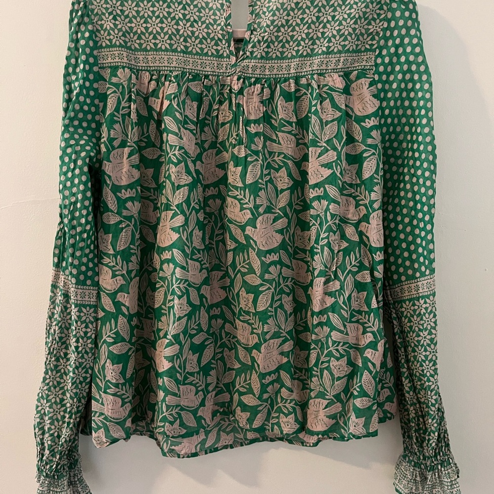 Green Floral Women's Top